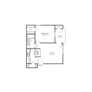 the floor plan for a two bedroom apartment at The Richmond