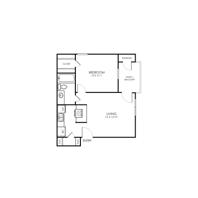 the floor plan for a two bedroom apartment at The Richmond