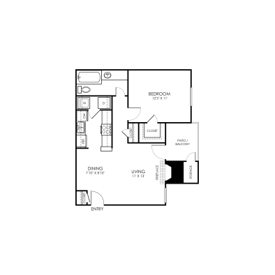 the floor plan for a two bedroom apartment at The Richmond