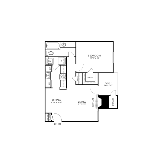 the floor plan for a two bedroom apartment at The Richmond