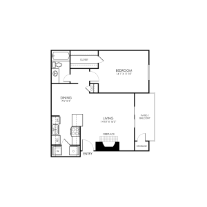 floor plan for a two bedroom apartment at The Richmond