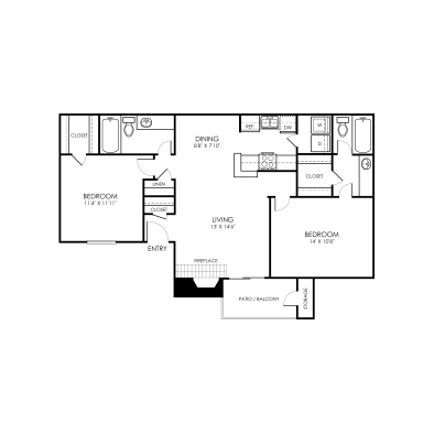 the floor plan for a two bedroom apartment at The Richmond